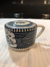 Vintage Currier and Ives Royal Blue And White Carriage Salt Shaker REPLACEMENT