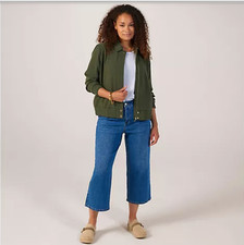 BNWT Stunning Ruth Langsford Smart Bomber Jacket.  Size 14  Khaki Green