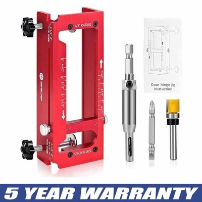 Door Hinge Jig, Aluminum Alloy Door Hinge Template Kit for Router, Adjustable US