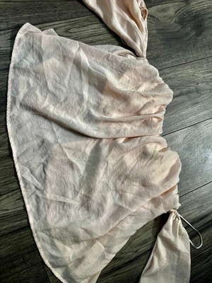 Dee Elly Blush Pink Off Shoulder ZipUp Back Fancy Blouse Size Small (fits like M