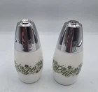 Vintage Gemco Pyrex Corelle Green & White Crazy Daisy Salt and Pepper Shakers