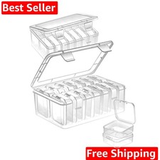 Small Bead Organizers, 30 Pieces Plastic Storage Cases Mini Clear Bead Storag...