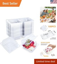 100 Count Clear Plastic Containers with Lids for Food, Thickened Disposable S...