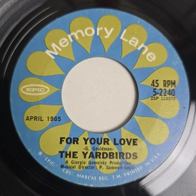 The Yardbirds For Your Love/Heart Full Of Soul 45 7'' Record Vinyl Epic 5-2240