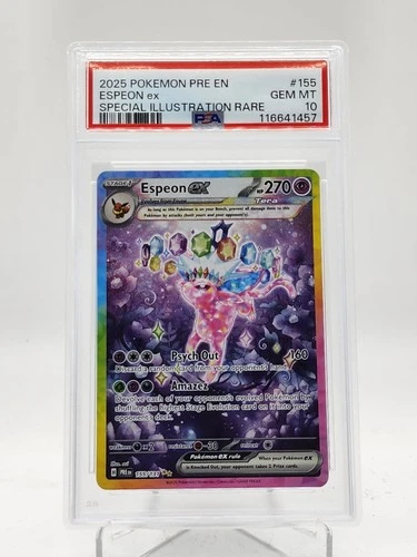 ESPEON EX 2025 POKEMON PRISMATIC EVOLUTIONS SIR #155 PSA 10 Q0895