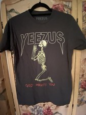 Kanye West 2014 YEEZUS Tour Merch T Shirt Skeleton Graphic Sz M God Wants You