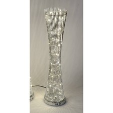 LED Bodenlampe DRAHT gedreht H. 100cm D. 25cm Metall silber Formano