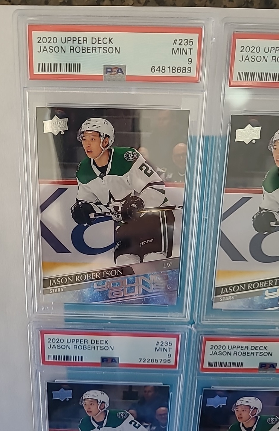 2020-21 Jason Robertson Upper Deck #235 Young Guns Rookie RC PSA 9 MINT view 5