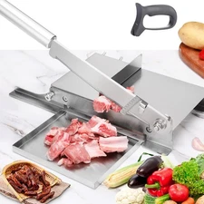 Biltong Slicer Manual Meat Cutter with Scale - Stainless Steel Cutting Machin...