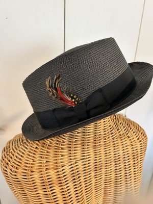 Stefano Shantung Fedora Men s Hat Black 7 1/4  - 7 1/2 