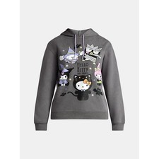 Hello Kitty and Friends Women's Graphic Pullover Hoodie Sweatshirt Grey XS