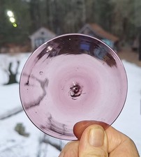 Amethyst 4" Hand Blown Stained Glass Roundel/Bullseye
