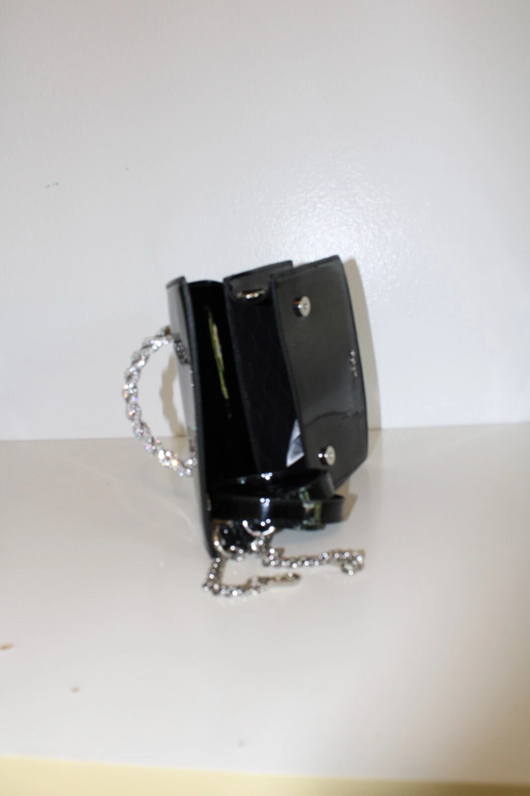 ALDO Mini Nera con Manico Diamante Argento Donna Borsa Regalo Vacanze