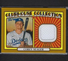 2021 Topps Heritage *** COREY SEAGER  Gold Relic Clubhouse Jersey  #32/99  MINT