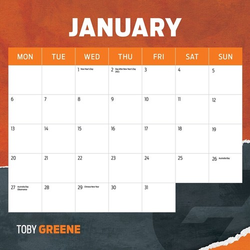 2025 Calendar AFL Greater Western Sydney Giants Square Wall Paper Pocket CAFB3 - 第 3/6 張圖片
