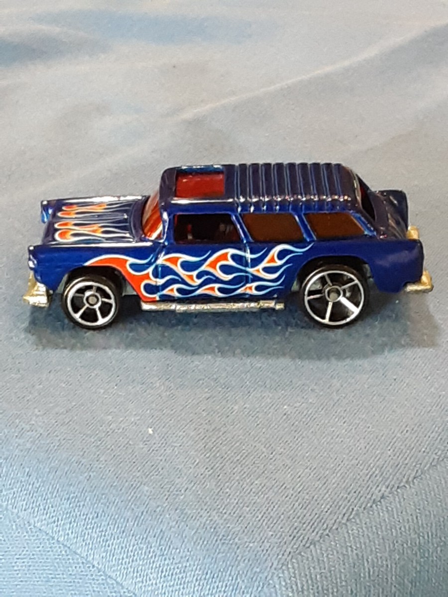 Mattel 1969 Hot Wheels Chevy Nomad Made in Malaysia Blue with Red