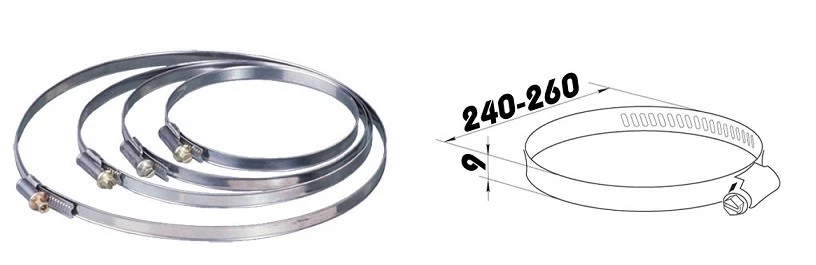 Rohrschelle Schlauchschelle Lüftungsrohr Wickelfalzrohr dalap MC Ø250 3294