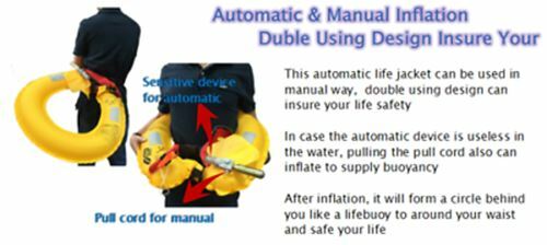 Auto/Manual Inflatable Belt Pack Waist Life Jacket SUP PFD Life Vest Sailing - Picture 6 of 13