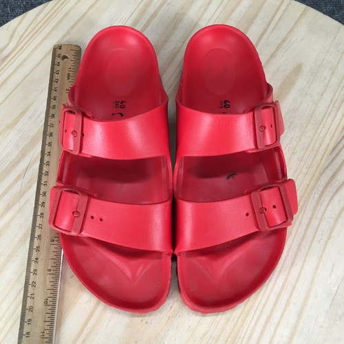 Birkenstock Sandals Womens 40 EVA Arizona Slides Red Casual Buckle Open Toe - Imagen 6 de 16