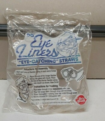 Vintage 1990'S Dairy Queen Eye Liner ''Eye Catching'' Straw BE THE COOL KID
