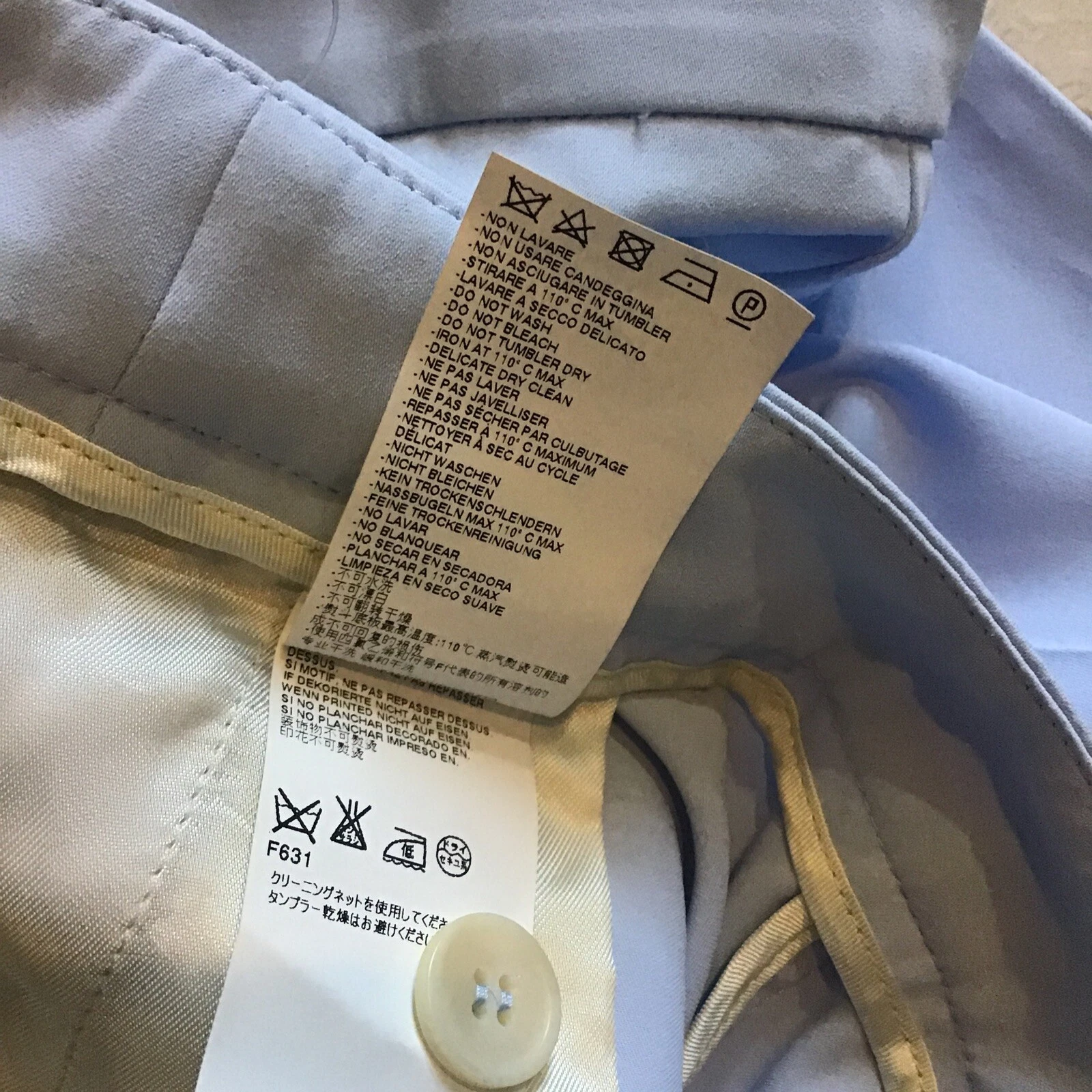 MAISON MARGIELA Nuovi pantaloni da donna blu pastello Maison Martin Margiela taglia 8 nuovi £340