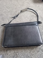 Valigetta/Documenti - Shilton International - Ecopelle nera lucida