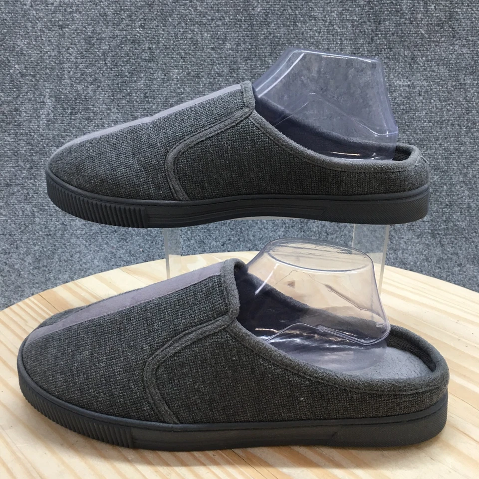 Zapatilla Isotoner Para Hombre 9.5-10.5 Texturizada Tejido Kai Sin Cordones Cómodas Mules Gris Foto 2 de 4