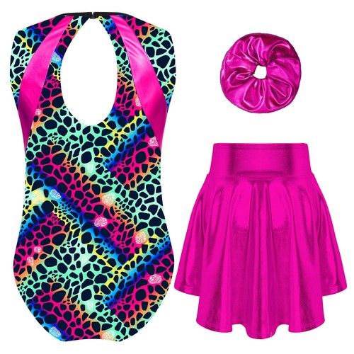 Girls Suit Workout Set Performance Outfit Skirt Competitions Bodysuit Uniform - Picture 20 of 25