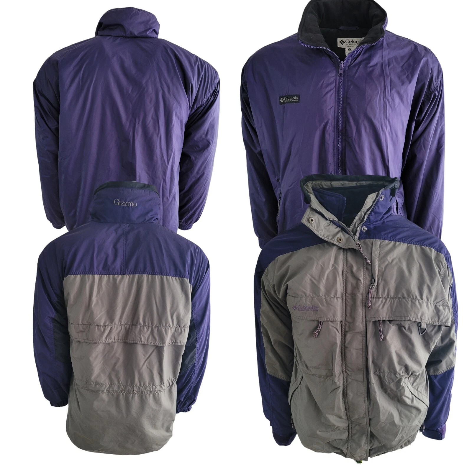 Vtg 90s Columbia Gizzmo Men 2 in 1 Ski Outdoor Jacketr Retro Mens L