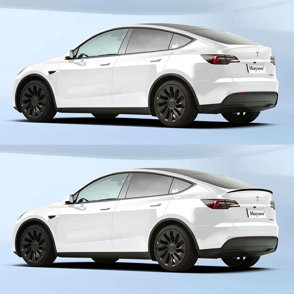 For Tesla Model Y 2020 - 2023 Rear Trunk Spoiler Tail Wing (Glossy Black) - Image 3 of 4