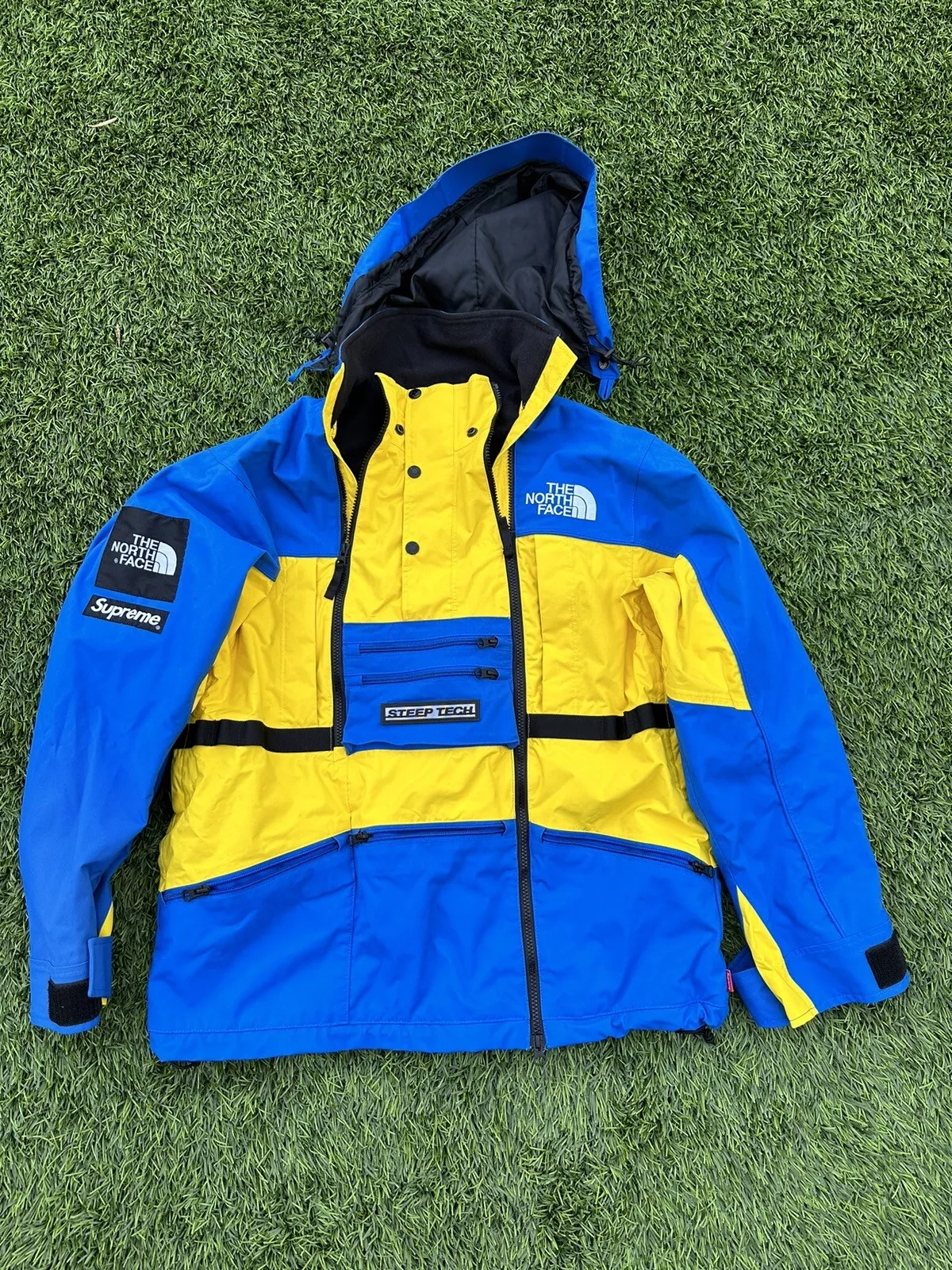 Veste à capuche Supreme North Face raide Tech d'occasion taille royale moyen authentique