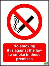 Image of No smoking sign - It is against the law to smoke in these premises