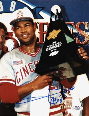 Jose Rillo Signature Jose Rijo Signed Autographed Cincinnati Reds 8x10 Photo w/ MVP PSA COA ...