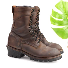 Red Wing Shoes Mens Loggermax Boot 9 inch Size 10 D GoreTex Brown Leather Work