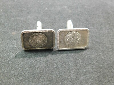 Boutons De Manchette Vintage Argent Sterling Plafina - Masques Doubles Théâtre Mexicain - Pour Homme