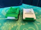 2 Vintage 1970’s Fisher Price Toys Little People Green And White Car