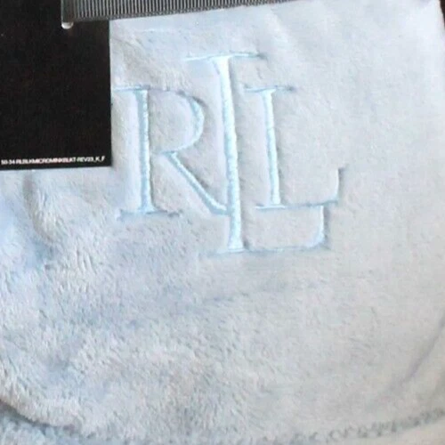 Manta Ralph Lauren Clásica Micromink King Azul Claro 108"x90" Lujosamente Suave Foto 4 de 4