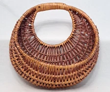 Wicker Woven Hanging Wall Pocket Boho Farmhouse Decorative Basket 12 x 12 x 4.5"