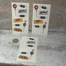 Lot of 3 Paper House Productions Sticky Pix Photographic Stickers Candies 21 cts