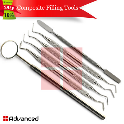 6Pcs Dental Composite Filling Carvers Heidman Spatula Cement Mixing Instruments 