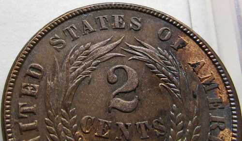 1864 Two Cent Piece Early Better grade AU ++ U.S. TYPE COIN - Picture 5 of 6