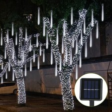 144 LED Solar Meteor Shower Lights Rain Tree String Light Halloween Xmas Decor