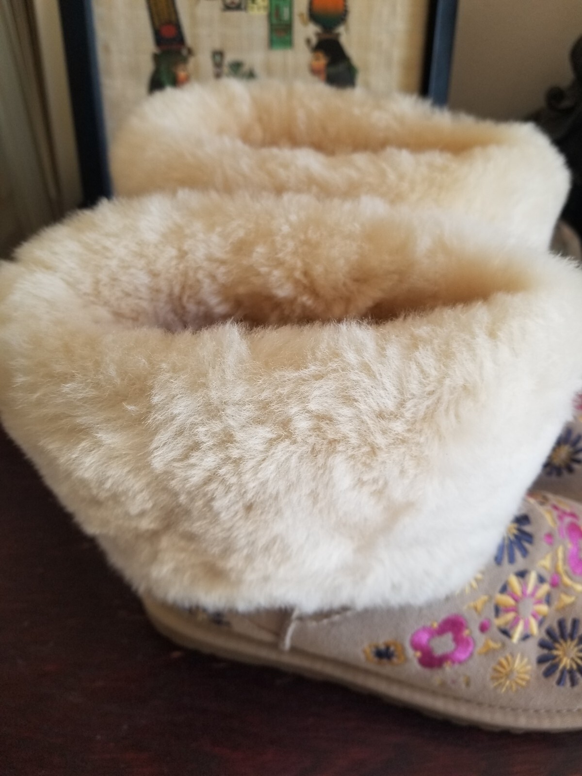 Rare Ugg embroidered  juliette  short  cuff sheepskin boots 6 image 4