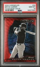 2022 Chronicles BRYCE HARPER 24 TITAN RUBY WAVE PRIZM /199 PSA 10 PHILLIES !