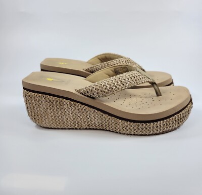 Volatile Womens Island Wedge Thong Sandals Size 10