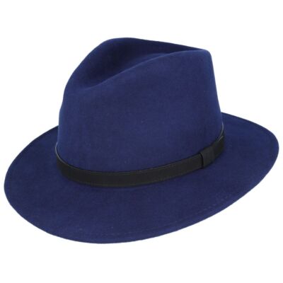 Fedora Filz Wollhut knautschbar mit Lederband Unisex hochwertiger Hut