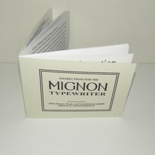 Mignon AEG Typewriter ENGLISH Instruction Manual Reproduction thumbnail