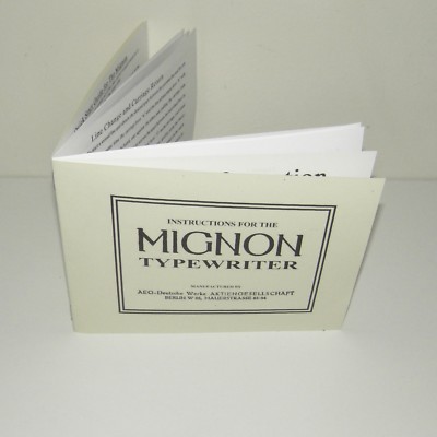 Mignon AEG Typewriter ENGLISH Instruction Manual Reproduction