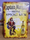 Captain Morgan Vintage Style Tin Metal Bar Sign Spiced Run Man Cave Pirate New