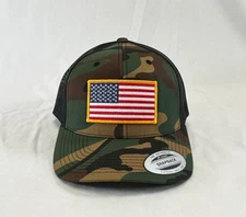 YP Classics 6606 American Flag 6 Panel Adjustable Snapback Trucker Mesh Hat